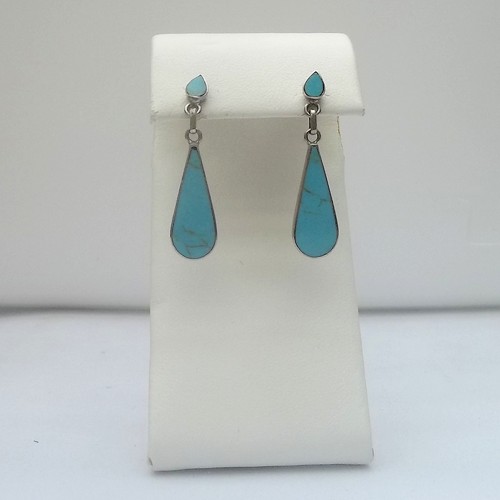 Chilean teardrop post earring with Turquoise