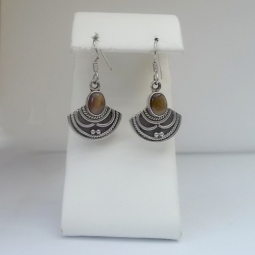 Decorated Earrings with Tiger Eye