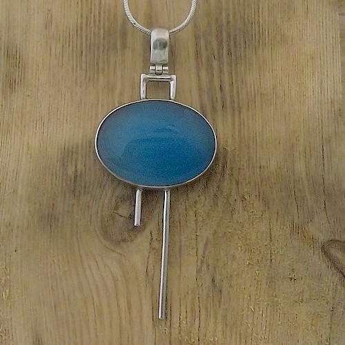 Fibonacci Pendant with Blue Chalcedony