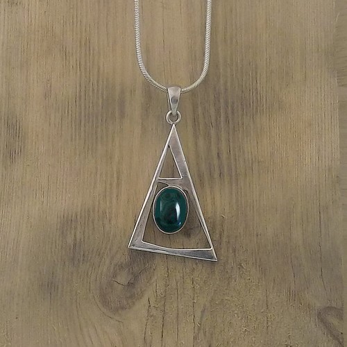 Fibonacci Pendant with Malachite