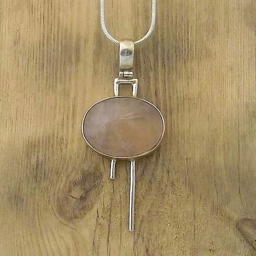 Hinged Bail Fibonacci Pendant with Rose Quartz