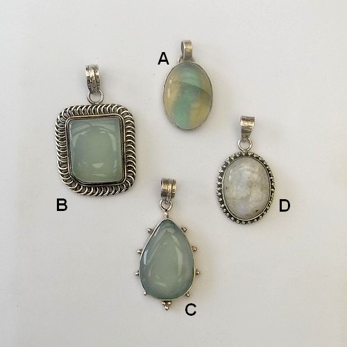 (A) Oval Sea Opal Pendant