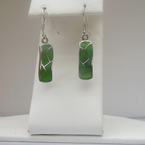 Green Drop Meenakari Earrings