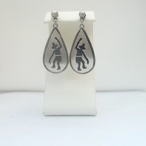Hopi Style Earrings with Native Etching