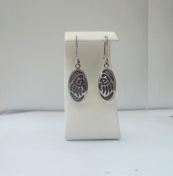 Hopi Style Paw Print Earrings