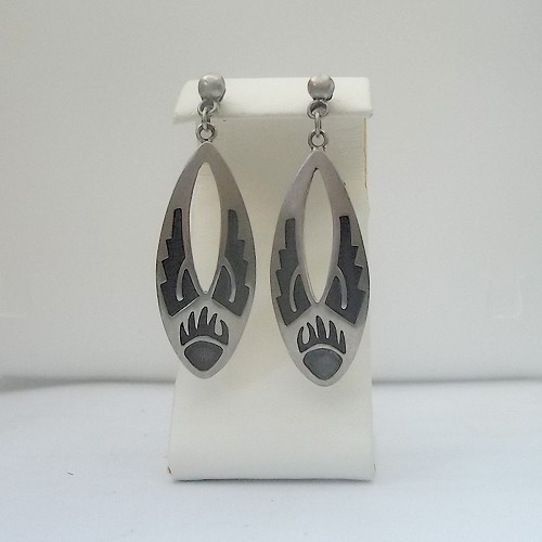 Hopi Style Earrings with claw etching