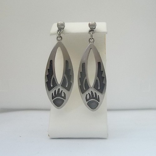 Hopi Style Earrings with claw etching