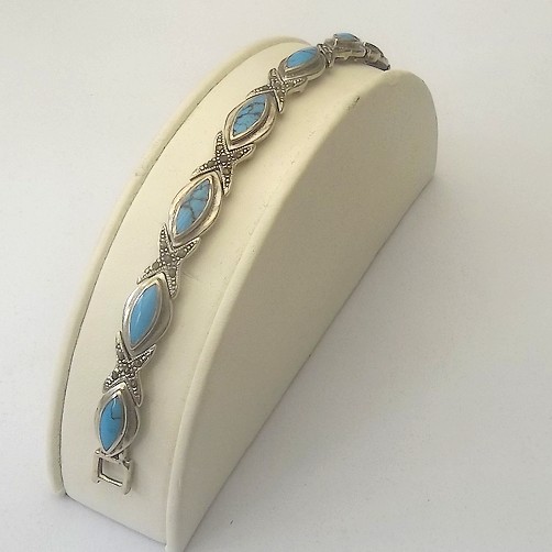 Indian Bracelet with with Navette/Marquise Turquoise