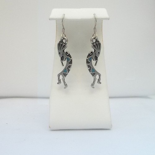 Kokopelli Earrings with Turquoise