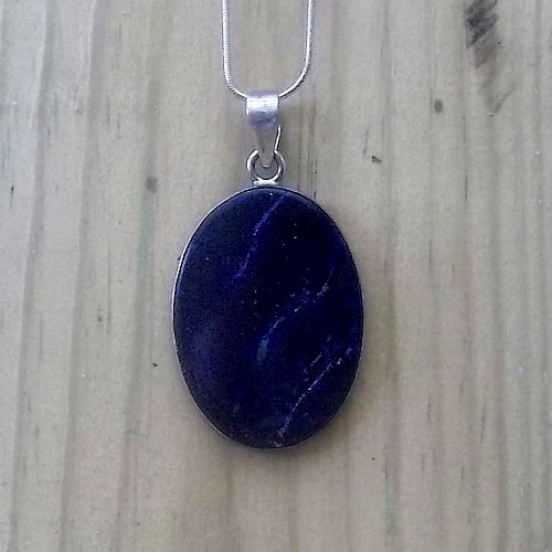 Large Indian Oval Lapis Pendant