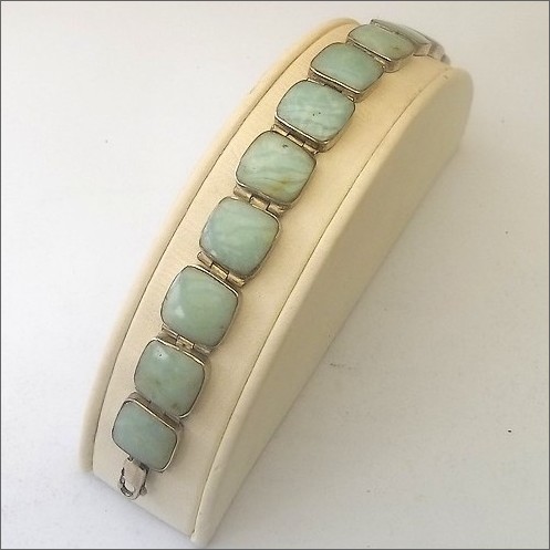 Large Square Chilean Bracelet with Chrysoprase