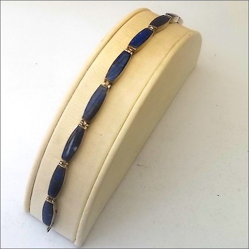 Long Bead Chilean Bracelet with Lapis