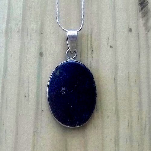 Medium Indian Oval Lapis Pendant