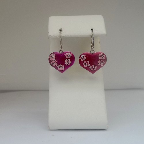 Red Heart Meenakari Earrings