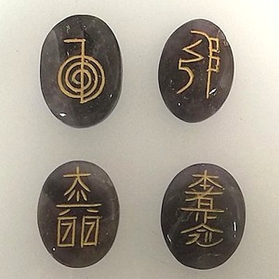 Set of 4 Oval Amethyst Reiki Stones