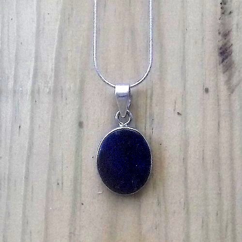 Small Indian Oval Lapis Pendant