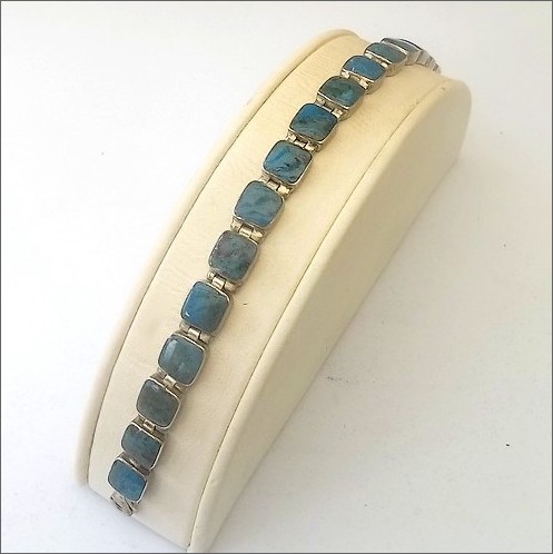 Square Chilean Bracelet with Chryscolla