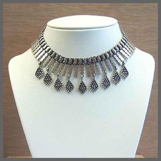 Traditional Indian Sterling Silver Choker Necklace