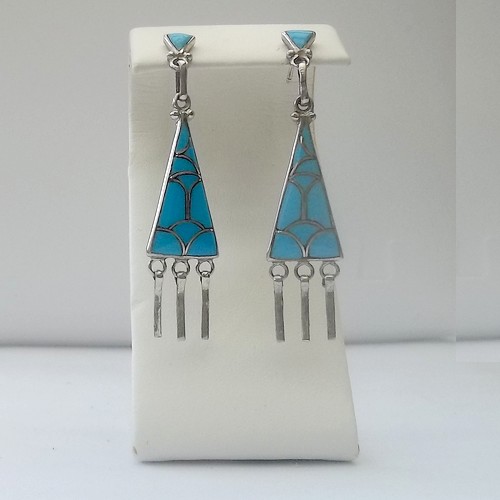 Traditional Turquoise Inlay Earrings