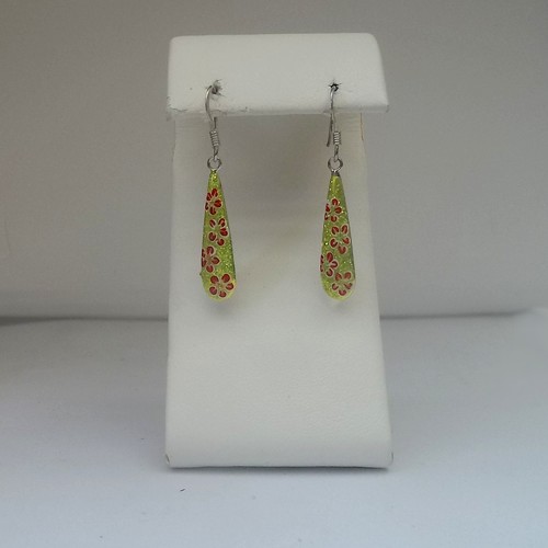 Yellow Drop Meenakari Earrings